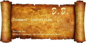 Demmer Dorottya névjegykártya